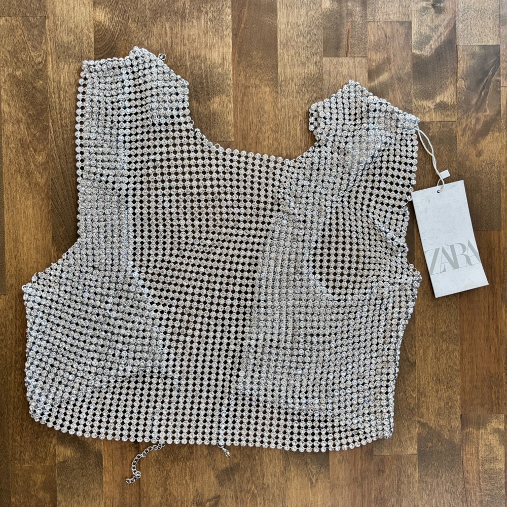 Zara rhinestone top